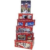 Alef Elegant Decorative Themed Nesting Gift Boxes -6 Boxes- Nesting Boxes Beautifully Themed - Perfect for Gifts or Simple Decoration Around the House!