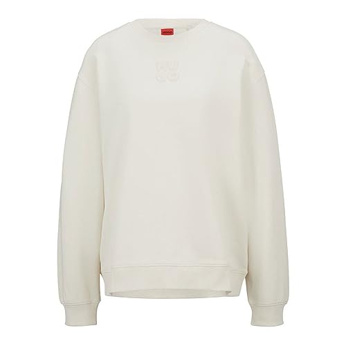 HUGO Sudadera clásica Crew para Mujer, Open White110., L
