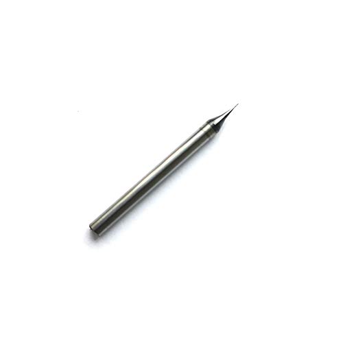 2pcs 0.2mm with 3.175mm shank diameter HRC55 2 Flutes Micro Grain Tungsten Carbide Flat End Mill CNC Milling Cutters Router Bits