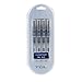 TUL(R) RB1 Rollerball Pens, FinePoint, 0.5mm, Silver Barrel, Blue Ink, Pack Of 4