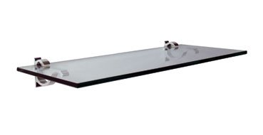 10" x 12" Clear Glass Shelf with White Curve Designer Clip Kit