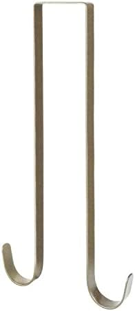Wreath Hangers - uoboeuq 12 Inch Christmas Wreath Hanger Hooks Over Door Metal Hooks Practical Clothes Towel Hanger Hooks for Christmas Front Door Decorations -Premium Sturdy Metal (Bronze)