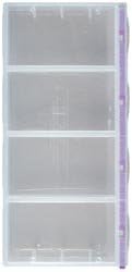 Craft Mates Storage Lockable 4 Compartment Double Organizer 1.25 inch H x 9.25 inch L x 4.25 inch W-Clear with Purple Lockbar (3-Pack)