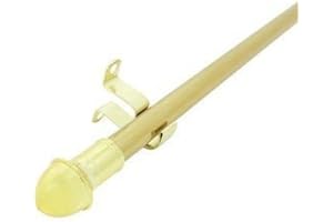 Graber 7/16-Inch Round Cafe Curtain Rod (28 to 48-Inch Width, Brass) by Graber