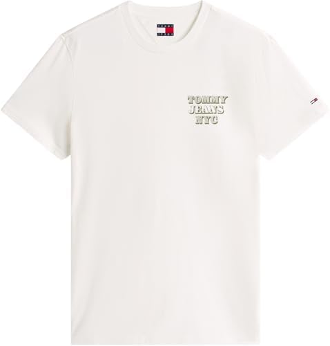 T-Shirt TJM Slim Entry Bills SS Tee DM0DM22321 S/S, Blanc (écru), XXL, Blanc (écru), XXL