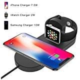 Wireless Charger Stand for Apple Watch, BQYPOWER 2-in-1 Charging Pad Docks Holder Compatible with iWatch Series 3/2/1, iPhone Xs Max/XS/XR/X/8/8 Plus, Samsung S8/Note8 Series