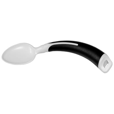 Aidapt Curved/Angled Spoon (Right Handed) for use by The Elderly, Those with a Poor Grip or Limited Wrist Movement and Those Suffering with Parkinson's Disease and Arthritis. More Comfortable Dining