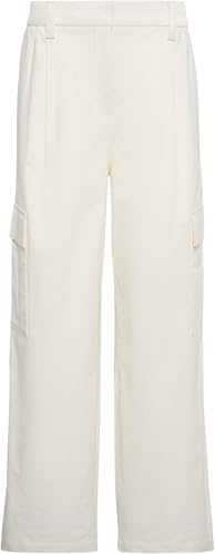 Donna Pantaloni in Tessuto Cotton Ewaist Cargo Pant con Vita Elastica, Beige (Tofu), M