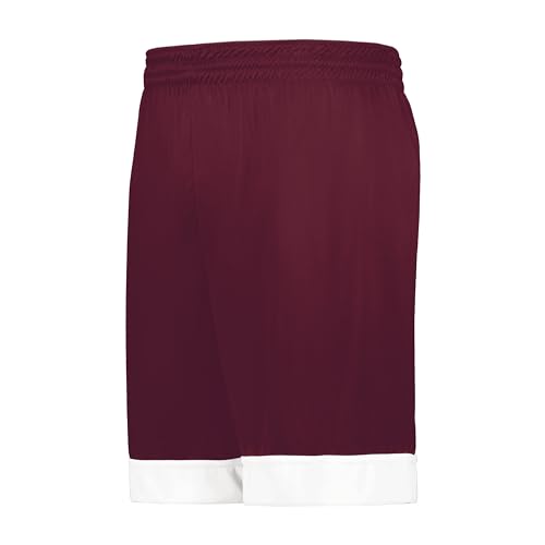 Augusta Sportswear Youth Swish Reversible Basketball Shorts, Maroon/White, S