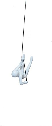 Climbing Man White color Position 2 Hanging Wall Piece Of Art By ELADITEMS – Solid, Durable Polyresin Construction – Handmade, Highly Motivational Home Decor Item