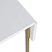 CosmoLiving Mercer Modern Drop Leaf Table and Chair Set with White Lacquered Top and Warm Gold Finish - Brass