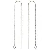 Sterling Silver Ear Threads Threaders 5 Inch with Bridge & Loop (1 Pair)