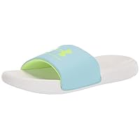 Under Armour Women's Ansa Fix Slide Sandal, Opal Blue (302)/Quirky Lime, 12