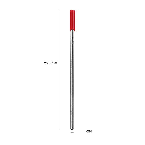 8Pcs Stainless Steel Drinking Straws, Sttech1 Explosion 6mm Stainless Steel Silicone Case Food Grade Recycled Straws with 2Pcs Brush and 1Pc Bag (Ship from USA, Silver)
