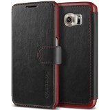 Galaxy S6 Case, Verus [Layered Dandy][Black] - [Premium Leather Wallet][Slim Fit] For Samsung Galaxy S6