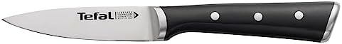 Ingenio Ice Cuchillo pelador, Acero cepillado, cuchillo de Una Sola pieza, Mango remachado, Negro, 9 cm
