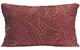 LDJ Cotton Polyester Chair Seat Rectangle Throw Pillow Case Decorative Cushion Cover Pillowcase Design With Vintage Paisley Wine Sage Mojo Custom Pillow Print Double Side Size 12x20 Inches