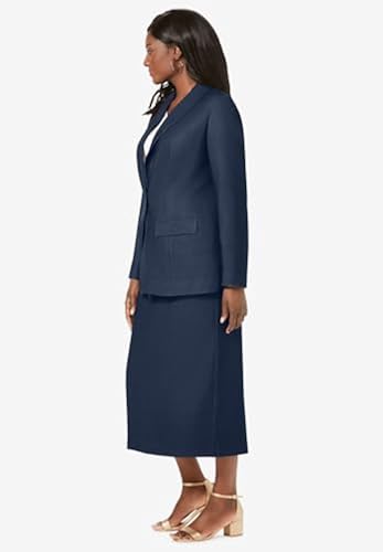 Jacket Plus Size Navy Blue Skirt Suit Jessica London Women's Plus