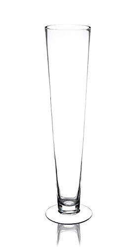 Evershine Clear Glass Pilsner Trumpet Vase,Opening D-4.5" Wedding Centerpiece, Set of 6 (6, 20)