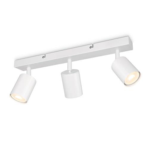 TaFiCo LED Ceiling Spotlight 3 Lights – Ceiling Light GU10 White – LED Ceiling Light Modern Swivel Spotlight for Living Room Bedroom Kitchen – Without Bulb