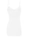 RT1004 Ladies Adjustable Spaghetti Strap Lace Trim Long Tunic Cami Tank Top White S