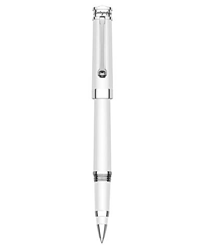 Montegrappa Parola White Resin with Chrome Trim Rollerball Pen - ISWOTRAW