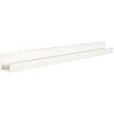 Kate and Laurel Levie Modern Floating Wall Shelf Picture Frame Holder Ledge, White