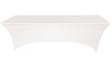 Banquet Tables Pro White 6 ft. Rectangular Fitted Stretch Spandex Tablecloth