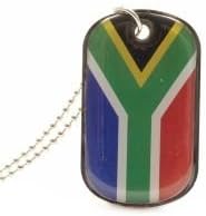 South Africa Country Flag Dog Tag Metal Necklace with 14 Inch Chain ... New
