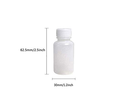 NATUWORLD 12Pcs 30ml 1oz PE Plastic Empty Bottles Small Mouth Graduated Lab Chemical Container Reagent Bottle Sample Sealing Medicine Bottle for Laboratory and Travel