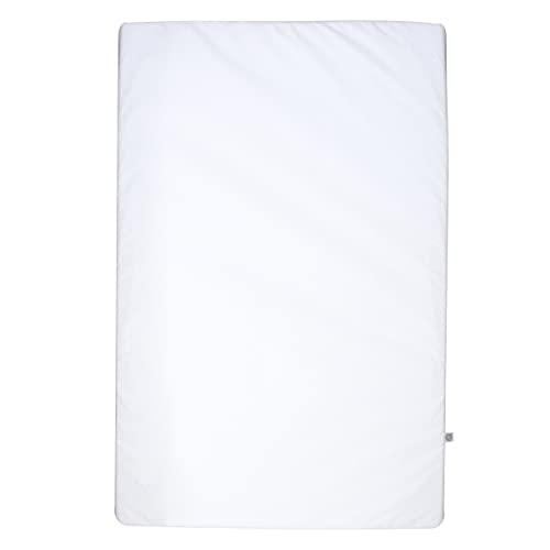 CARY | Colchón para Cuna Viajera 60 x 90 cm Grosor de 4 centímetros, Densidad Media con Funda Protectora Afelpada, Impermeable y Absorbente Tipo Microfibra, Blanco
