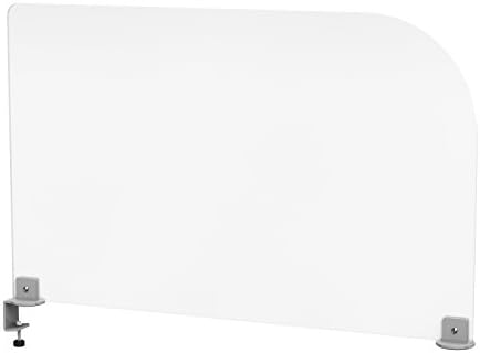Frasch Frosted Acrylic Side Desk Divider/Panel with Clamp & Support Foot, 29" x 17"