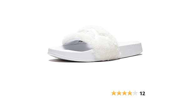 clear and white puma slides