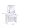 Coaster Home Furnishings Harvey Contemporary 3-Piece 1-Drawer Makeup Vanity Desk with Jewelry Storage Vanity Mirror and White Faux Leather Upholstered Storage Vanity Stool White 300290