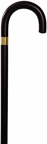 Essential Medical Supply Endurance Wood Cane with Curved Handle, Black