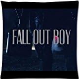 JudyArtOnlineStore Cotton Linen Decorative Throw Pillow Case Cushion Cover Fall Out Boy Band 18 X 18 inches