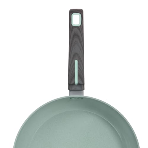 JadeCook Sartén Antiadherente de 26cm, Jade Essentials Mango Soft Touch Tipo Madera, Recubrimiento Cerámico de 2 Capas con Polvo de Jade