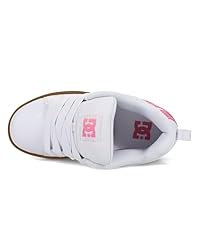 DC Women's Court Graffik Sneaker, White/Pink/Gum, 5.5