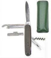 A. Blöchel Multifunktionales Bundeswehr Taschenmesser mit Bundesadler Oliv mit PVC Tasche Armeemesser