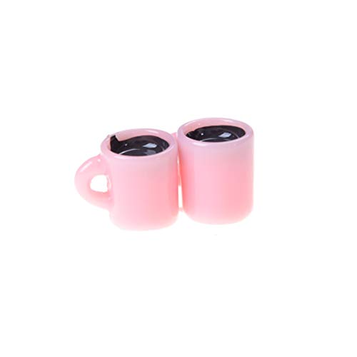 ZAMTAC 2 PCS Home Tableware Decors Miniature Dollhouse Coffee Cup Kitchen Room Food Drink - (Color: White) - Thumbnail 7