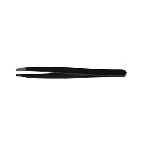 1Pcs Professional Stainless Steel Precision Eye Brows Slant Tip Tweezer Black