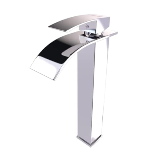 Kadelg High Bathroom Basin Tap, Modern Bathroom Basin Mixer, Hot and Cold Water Undersink Tap, Comes with 3/8 Inch Hose 60 cm Long