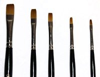 Loew Cornell Golden Taklon 5 Piece Shader Brush Set, 7300 Series