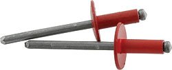 Red 3/16" Large Head Aluminum Steel Mandrel Pop Rivets 100 ct Racing Fasteners
