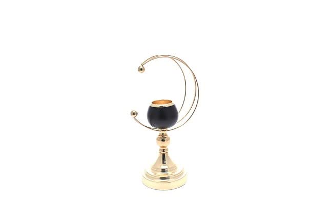 PARTENOPE SRL Black/Gold CANDLE HOLDER h.33 cm 2628320, As Photos, Unique