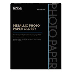 - Professional Media Metallic Photo Paper Glossy, White, 8 1/2x11, 25 Sheets/Pack