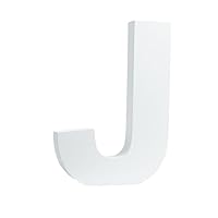 5.9"（L) x4.1"(H) x0.8"(W) 15x10.5x2cm Wall Letters Marquee Alphabet J Wood Wooden Number DIY Block Words Sign Hanging Decor Letter for Home Bedroom Office Wedding Party Decor White