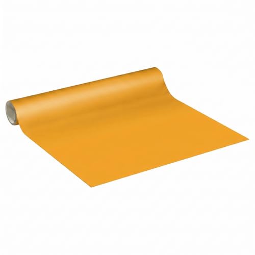 Ambiance Sticker Vinyle Imperméable Cuisine Armoire Porte - Adhesif pour Meuble, Autocollant pour Meuble - Sticker Mural H60cm x L2m - Jaune Moutarde