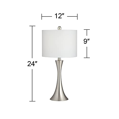 360 Lighting Gerson Modern Table Lamps 24" Tall Set of 2 with Dimmers