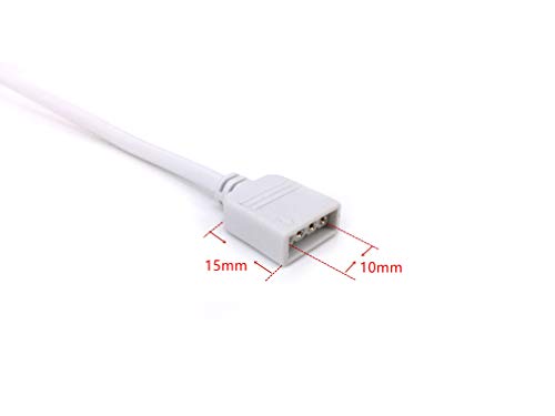 HUALAND 10pcs White 0.3M 0.98ft 4 Color RGB Extension Cable LED Strip Connector Extension Cable Cord Wire 4 Pin LED Connector,RGB Extender,led Strip Jumper, for SMD 5050 3528 2835 RGB LED Light Strip